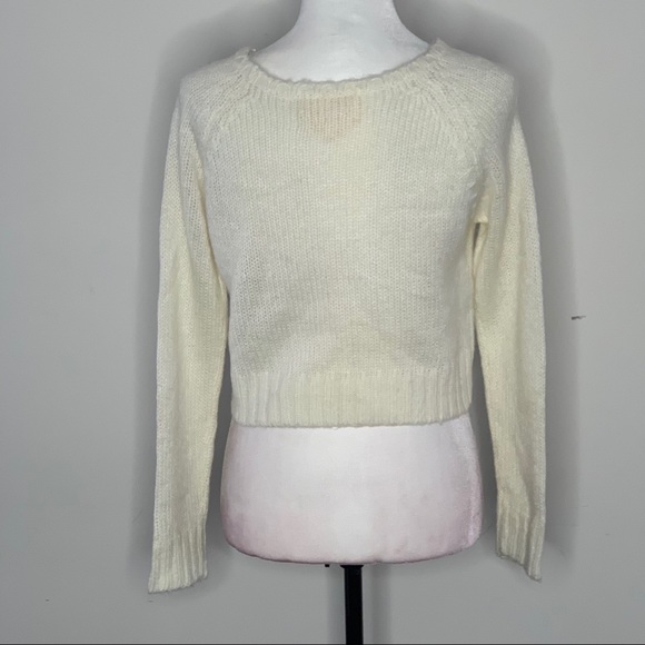 Cream knitted cropped top - Picture 2 of 3